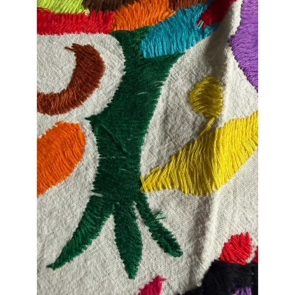 Vintage Otomi Tenango Hand Embroidered Textile Mexican‎ Folk Art 35